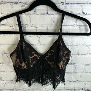 Tiger Mist Black Lace Corset Top - Adjustable Straps - Size XS - Never Worn